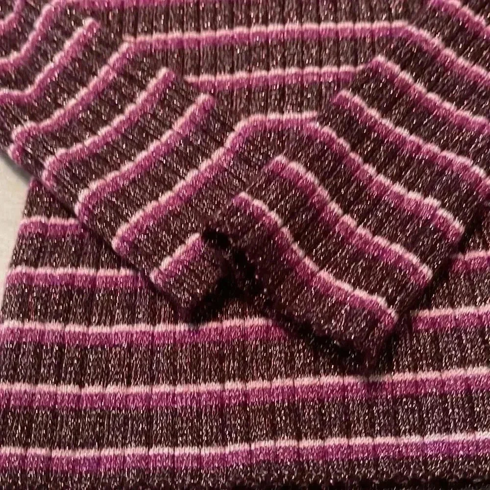Nine West purple striped sparkly sweater